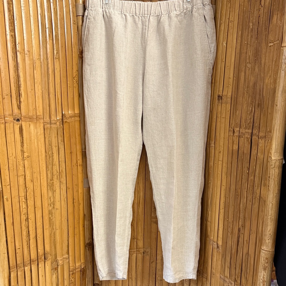 Eileen Fisher Organic Linen Tapered Leg Pants  Size M